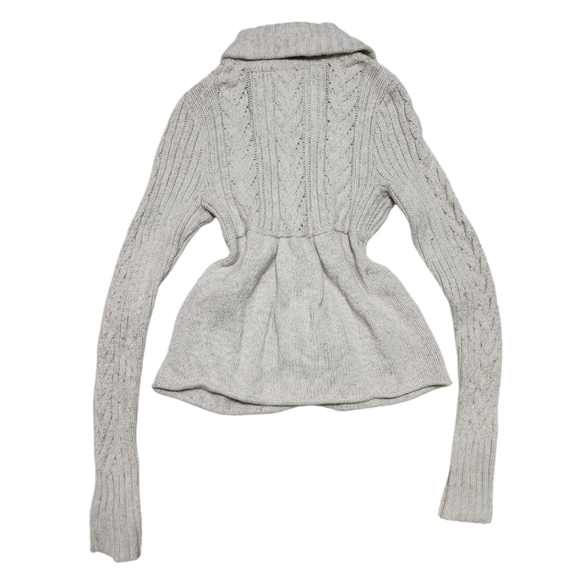 !! SOLD !! Abercrombie vintage tan / cream knit babydoll cardigan sweater - Picture 9 of 9